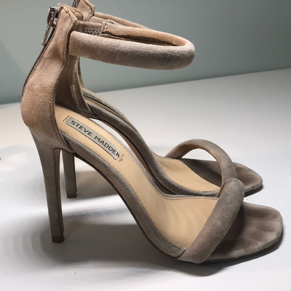 single ankle strap suede high heels Steve Madden